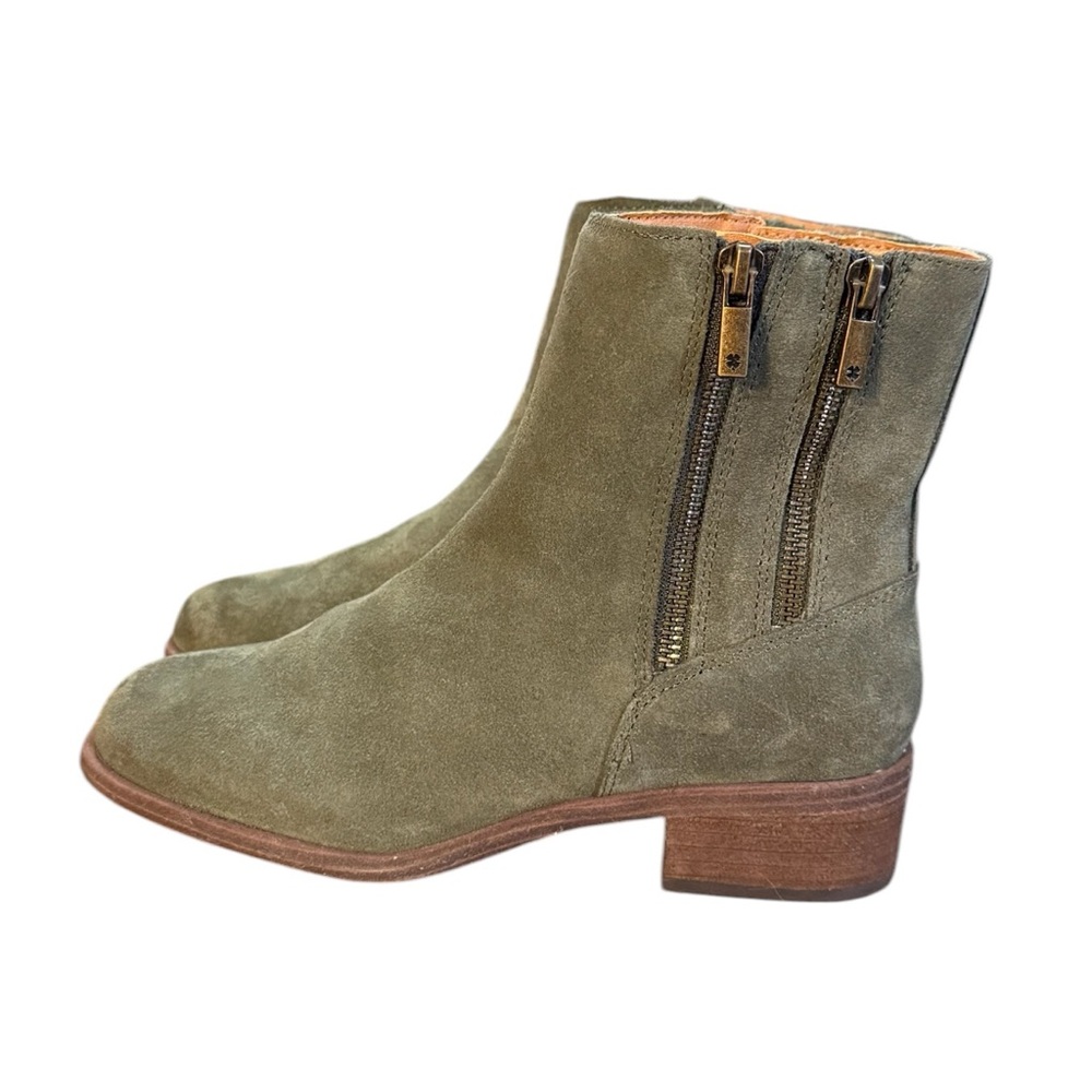 Lucky Brand Suede Ankle Boots Olive Green Women’s Size 6.5 M - Picture 3 of 10